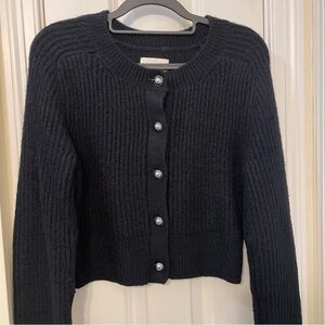 Abercrombie and Fitch Black Pearl Button-Up Cardigan Sweater Size Xsmall